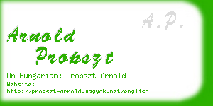 arnold propszt business card